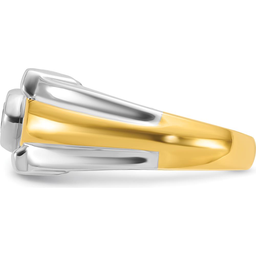 14K Two-Tone Men's Diamond Ring with Round 0.5 Carats Diamond - I1 Clarity by IBGoodman