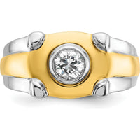 14K Two-Tone Men's Diamond Ring with Round 0.5 Carats Diamond - I1 Clarity by IBGoodman
