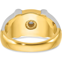 14K Two-Tone Men's Diamond Ring with Round 0.5 Carats Diamond - I1 Clarity by IBGoodman