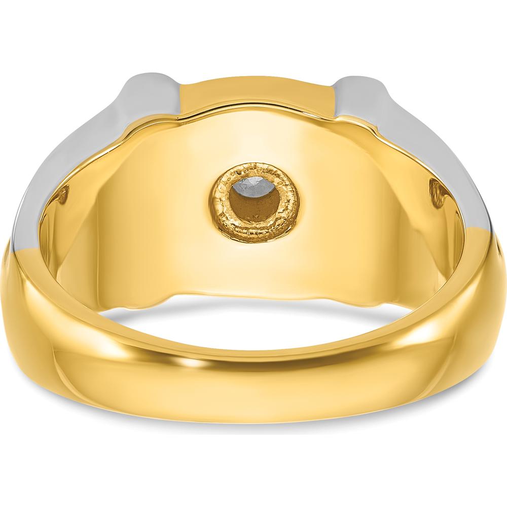 14K Two-Tone Men's Diamond Ring with Round 0.5 Carats Diamond - I1 Clarity by IBGoodman