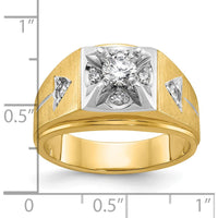 14K Two-Tone Men's Diamond Ring with Round-Cut Diamonds - 0.75 Carats Total Diamond Weight by IBGoodman