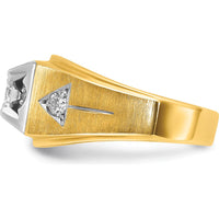 14K Two-Tone Men's Diamond Ring with Round-Cut Diamonds - 0.75 Carats Total Diamond Weight by IBGoodman