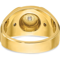 14K Two-Tone Men's Diamond Ring with Round-Cut Diamonds - 0.75 Carats Total Diamond Weight by IBGoodman