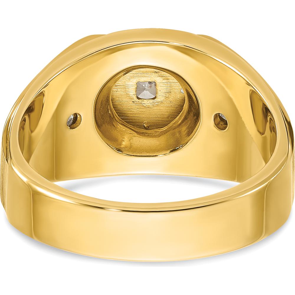 14K Two-Tone Men's Diamond Ring with Round-Cut Diamonds - 0.75 Carats Total Diamond Weight by IBGoodman