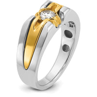 14K Two-Tone Men's Diamond Ring with Round Diamond - 0.50 Carats Total Diamond Weight by IBGoodman