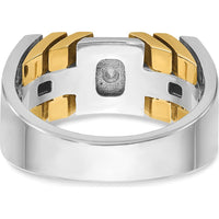 14K Two-Tone Men's Diamond Ring with Round Diamond - 1/3 Carat Total Diamond Weight by IBGoodman