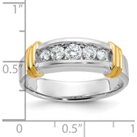 14K Two-Tone Men's Five Stone Ring Mounting - 20.3mm Width by Oro Pregiato