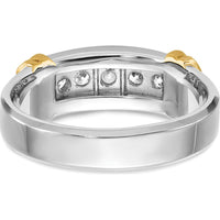 14K Two-Tone Men's Five Stone Ring Mounting - 20.3mm Width by Oro Pregiato
