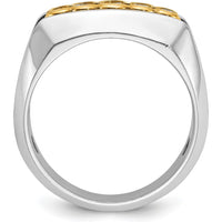 14K Two-Tone Men's Graduated 5-Stone Diamond Ring with Polished Finish - 1/2 Carat Total Diamond Weight by IBGoodman
