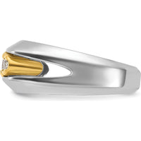 14K Two-Tone Men's Graduated 5-Stone Diamond Ring with Polished Finish - 1/2 Carat Total Diamond Weight by IBGoodman