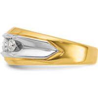 14K Two-Tone Men's Grooved 5-Stone Polished Ring by IBGoodman