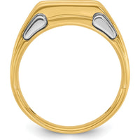 14K Two-Tone Men's Polished 3-Stone 1/2 Carat AA Quality Diamond Ring - 0.17 Carats Total Diamond Weight by IBGoodman