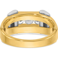 14K Two-Tone Men's Polished 3-Stone 1/2 Carat AA Quality Diamond Ring - 0.17 Carats Total Diamond Weight by IBGoodman