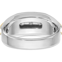 14K Two-Tone Men's Polished 3-Stone Ring Mounting by IBGoodman