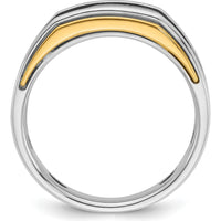 14K Two-Tone Men's Polished 5-Stone 1/4 Carat Diamond Ring - 1/4 Carats Total Diamond Weight by IBGoodman