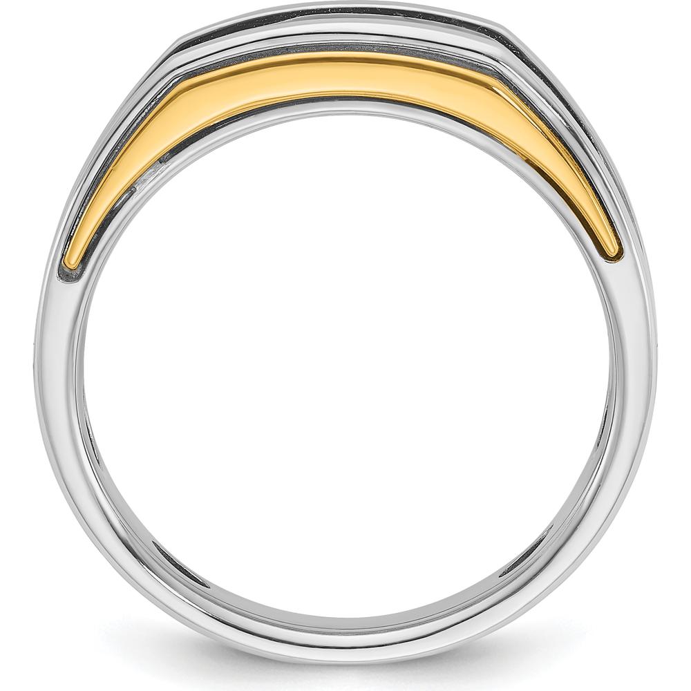 14K Two-Tone Men's Polished 5-Stone 1/4 Carat Diamond Ring - 1/4 Carats Total Diamond Weight by IBGoodman