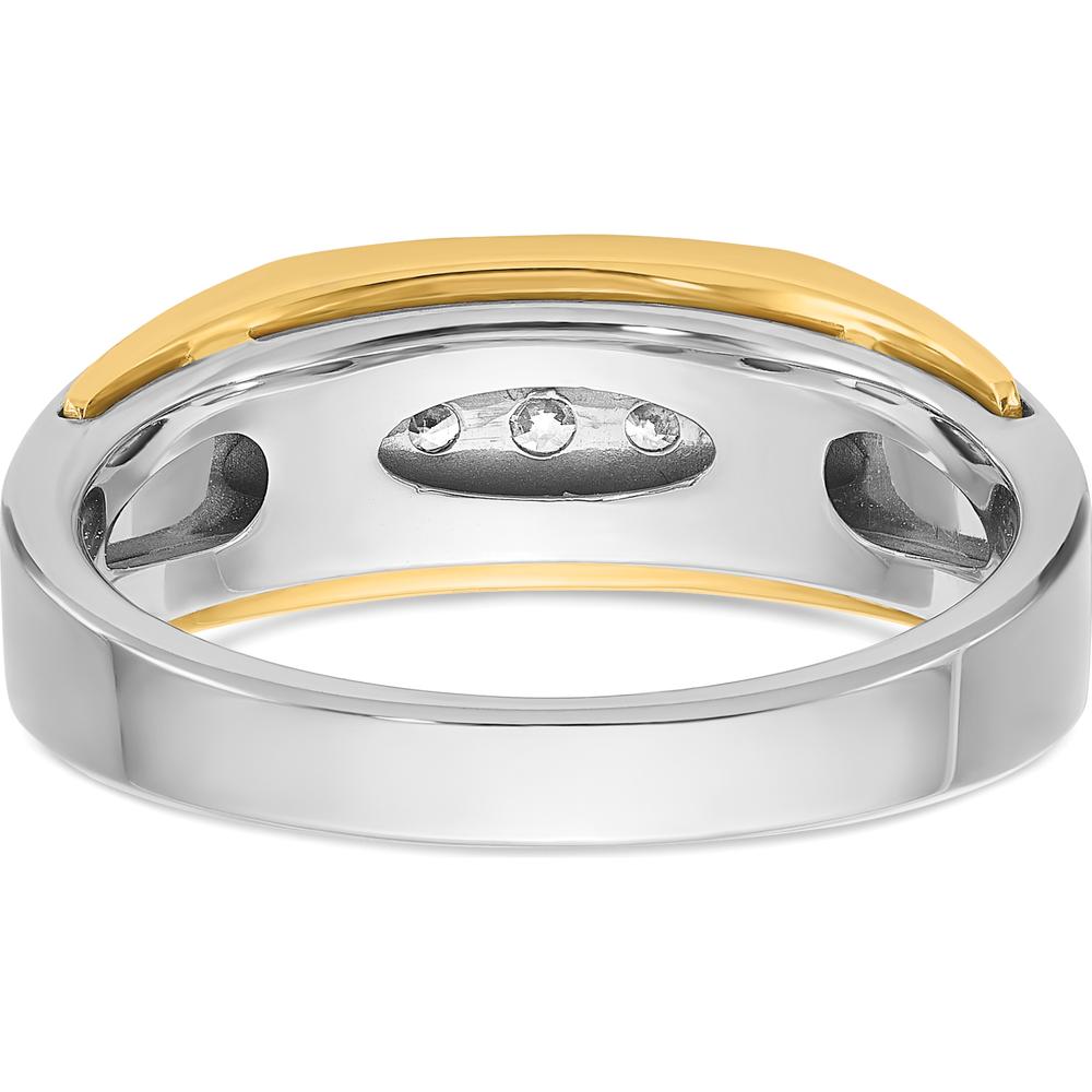 14K Two-Tone Men's Polished 5-Stone 1/4 Carat Diamond Ring - 1/4 Carats Total Diamond Weight by IBGoodman