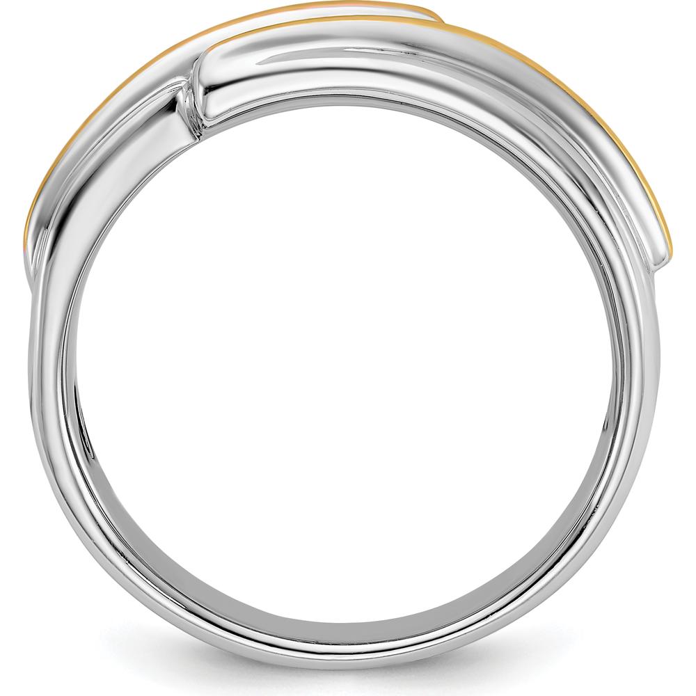 14K Two-Tone Men's Polished 5-Stone Diamond Ring - 1/6 Carats Total Diamond Weight by IBGoodman