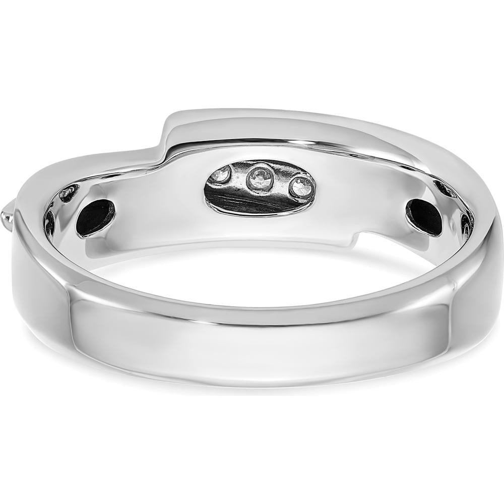 14K Two-Tone Men's Polished 5-Stone Diamond Ring - 1/6 Carats Total Diamond Weight by IBGoodman
