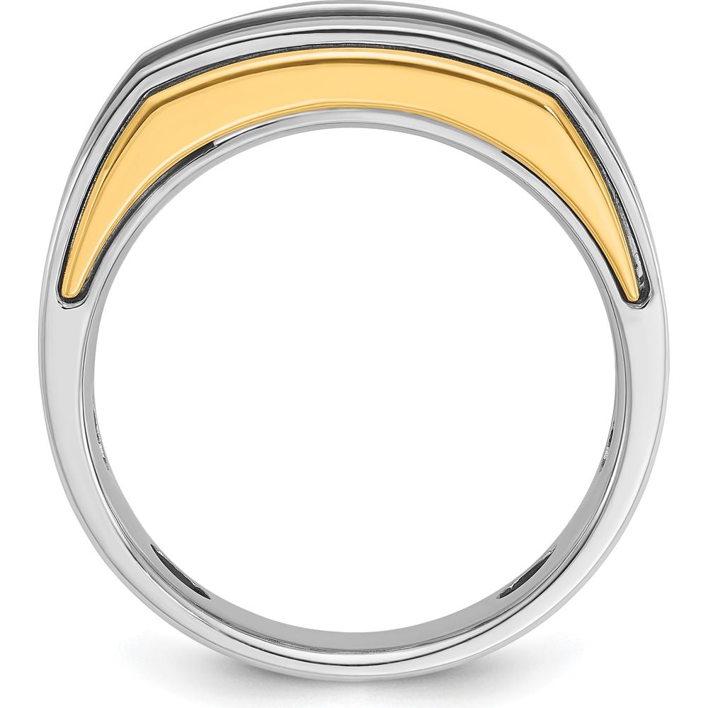 14K Two-Tone Men's Polished 5-Stone Ring with Diamond Accents by IBGoodman