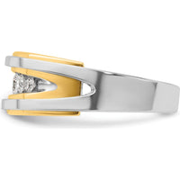 14K Two-Tone Men's Polished 5-Stone Ring with Diamond Accents by IBGoodman