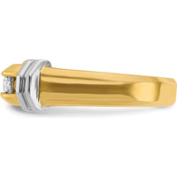 14K Two-Tone Men's Polished 5-Stone Round Diamond Ring - 1/2 Carats Total Diamond Weight by IBGoodman