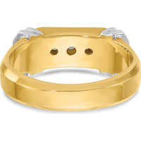 14K Two-Tone Men's Polished 5-Stone Round Diamond Ring - 1/2 Carats Total Diamond Weight by IBGoodman