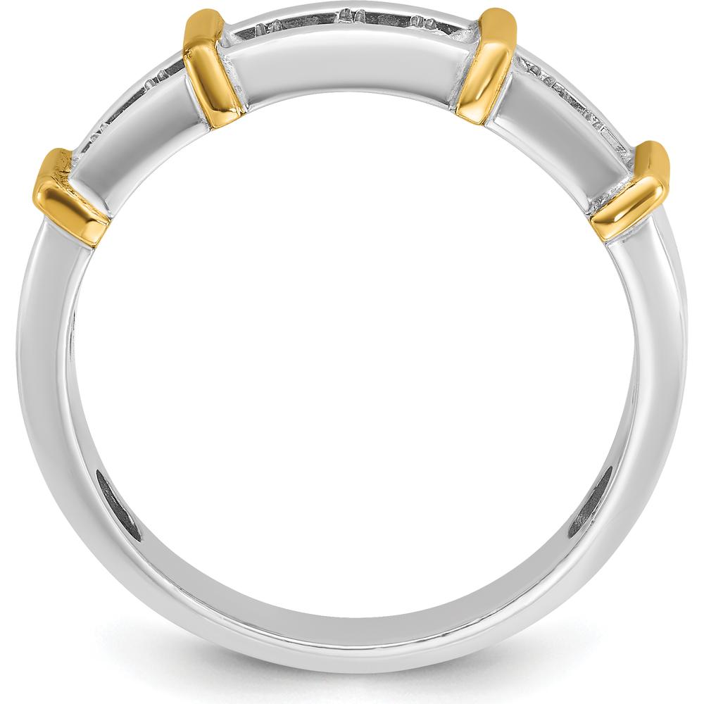 14K Two-Tone Men's Polished 7-Stone Diamond Ring - 0.49 Carats Total Diamond Weight by IBGoodman