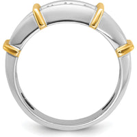 14K Two-Tone Men's Polished 7-Stone Diamond Ring - 1 Carat Total Diamond Weight by IBGoodman
