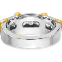 14K Two-Tone Men's Polished 7-Stone Diamond Ring - 1 Carat Total Diamond Weight by IBGoodman