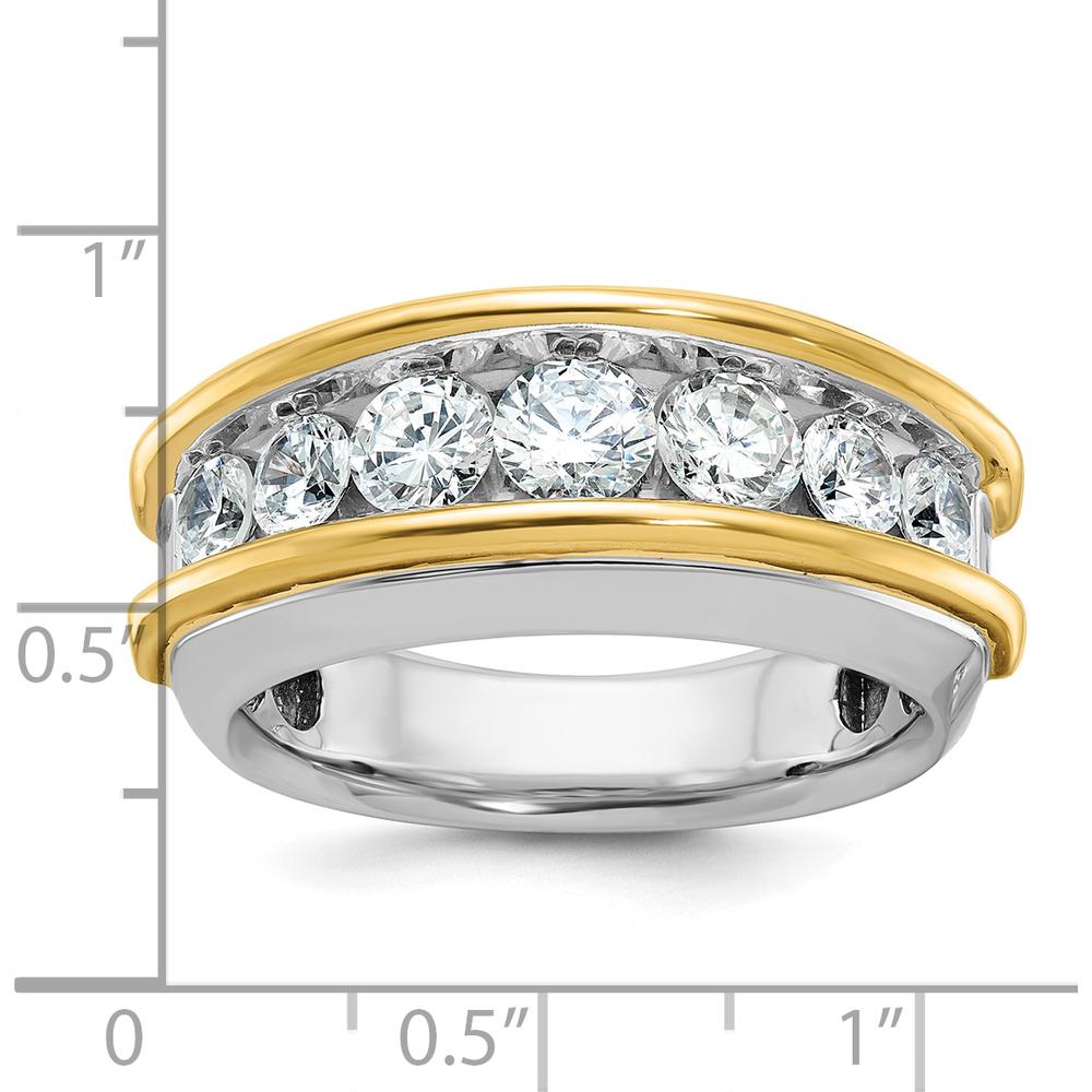 14K Two-Tone Men's Polished 7-Stone Ring Mounting by IBGoodman