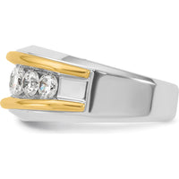 14K Two-Tone Men's Polished 7-Stone Ring Mounting by IBGoodman