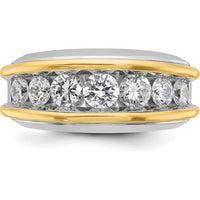 14K Two-Tone Men's Polished 7-Stone Ring Mounting by IBGoodman