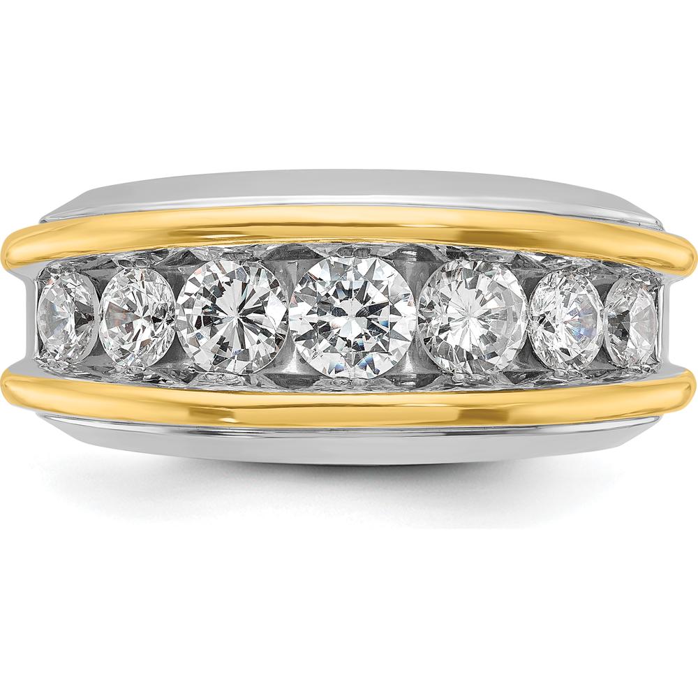 14K Two-Tone Men's Polished 7-Stone Ring Mounting by IBGoodman