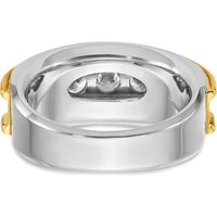 14K Two-Tone Men's Polished 7-Stone Ring Mounting by IBGoodman