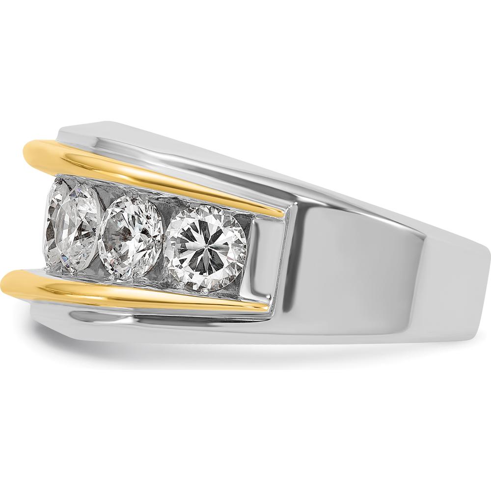 14K Two-Tone Men's Polished 7-Stone Ring Mounting - Gold by IBGoodman
