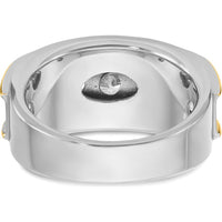 14K Two-Tone Men's Polished 7-Stone Ring Mounting - Gold by IBGoodman