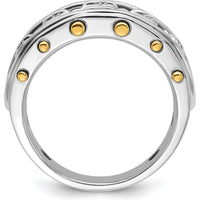 14K Two-Tone Men's Polished and Cut-Out 5-Stone Ring by IBGoodman