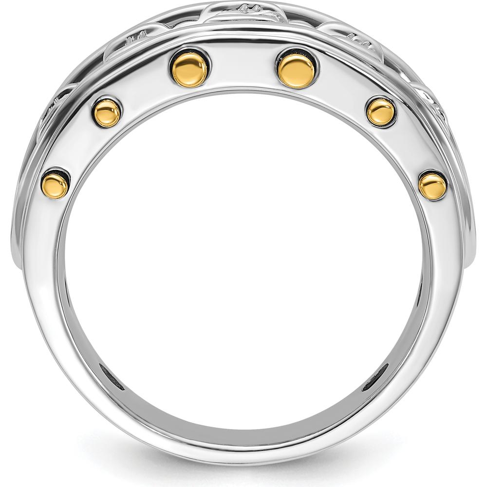 14K Two-Tone Men's Polished and Cut-Out 5-Stone Ring by IBGoodman