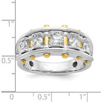 14K Two-Tone Men's Polished and Cut-Out 5-Stone Ring by IBGoodman