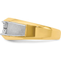 14K Two-Tone Men's Polished and Satin 2-Row Band Ring Mounting by IBGoodman