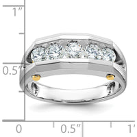 14K Two-Tone Men's Polished and Satin Cut-Out 5-Stone Ring Mounting by IBGoodman