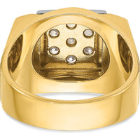 14K Two-Tone Men's Polished and Satin Diamond Cluster Ring - 1 Carats Total Diamond Weight by IBGoodman