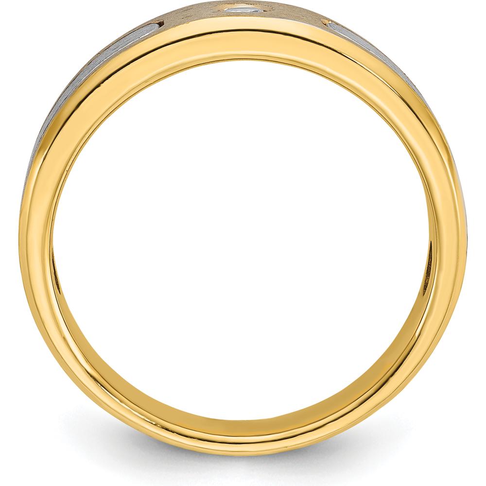 14K Two-Tone Men's Polished and Satin Diamond Ring Mounting by IBGoodman