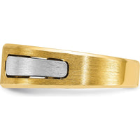 14K Two-Tone Men's Polished and Satin Diamond Ring Mounting by IBGoodman