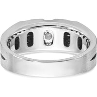 14K Two-Tone Men's Polished and Satin Diamond Ring Mounting with Channel Set Diamonds by IBGoodman