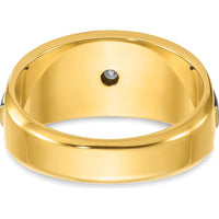 14K Two-Tone Men's Polished and Satin Diamond Ring with Round 0.25 Carats Diamond by IBGoodman