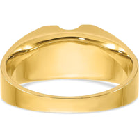 14K Two-Tone Men's Polished and Satin Diamond Ring with Round Diamond by IBGoodman