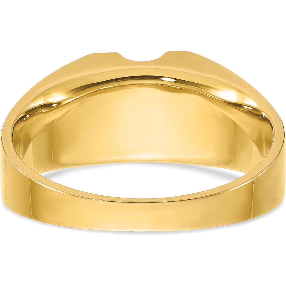 14K Two-Tone Men's Polished and Satin Diamond Ring with Round Diamond by IBGoodman