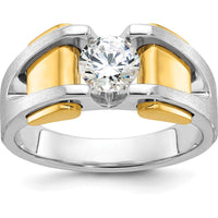 14K Two-Tone Men's Polished and Satin Ring Mounting - Customizable Design by IBGoodman